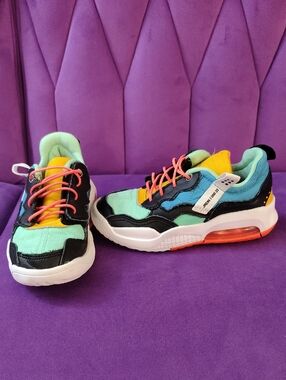 Kids Air Jordan Ma2 Gs Multicolor Air-Cushion Sneakers - Mint, Yellow & Black